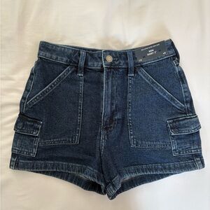 Hollister Dark Blue Denim Cargo Shorts